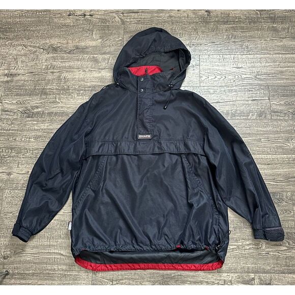 Lauren Ralph Lauren Other - Vintage - Chaps Ralph Lauren Men's Windbreaker Navy Snap‎ Hidden Hoodie Size XL